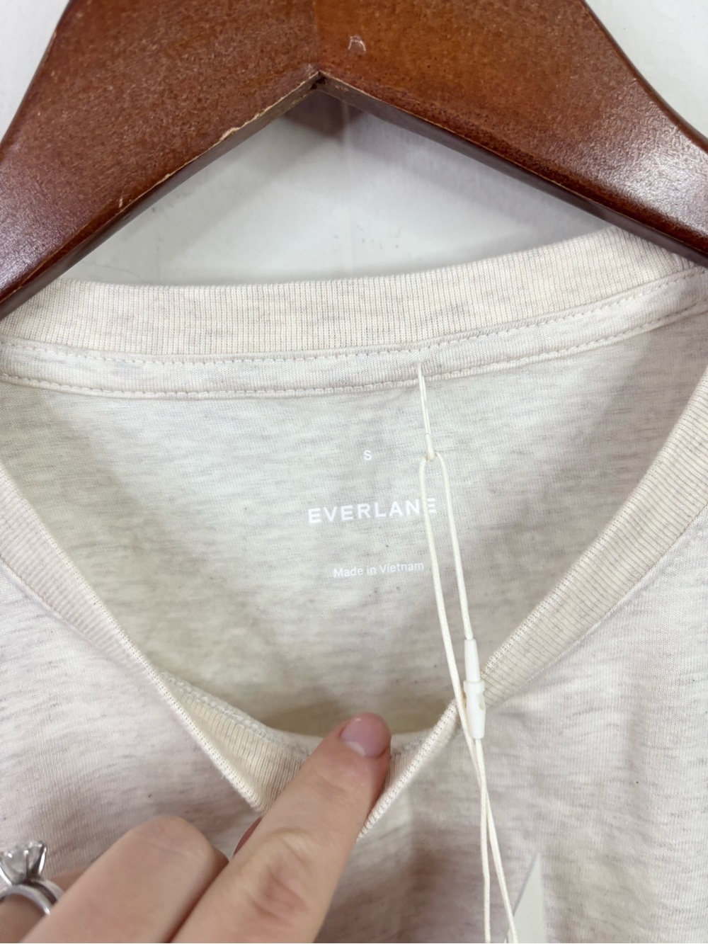 Everlane the box cut tee in essential cotton heathered oat size SM new - Picture 9 of 10
